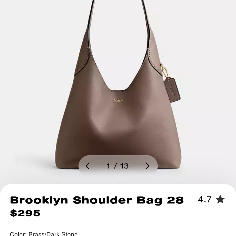 Coach Brooklyn Shoulder Bag in Dark Stone
